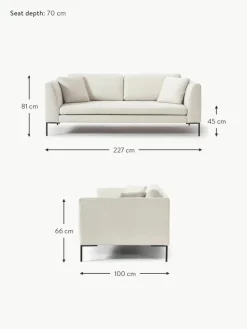 Sofa Emma (3-Sitzer) mit Metall-Füßen
