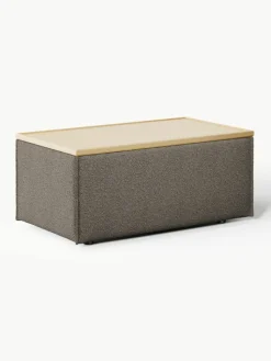 Sofa-Hocker Lennon aus Bouclé mit Stauraum