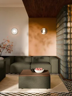Sofa-Hocker Lennon aus Bouclé mit Stauraum