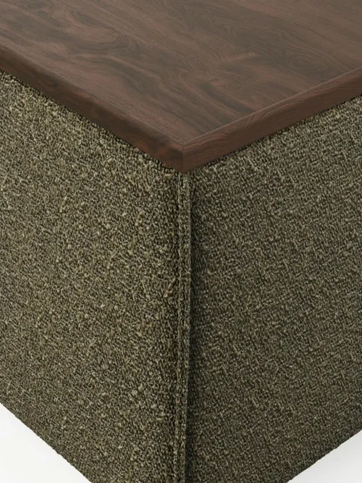 Sofa-Hocker Lennon aus Bouclé mit Stauraum