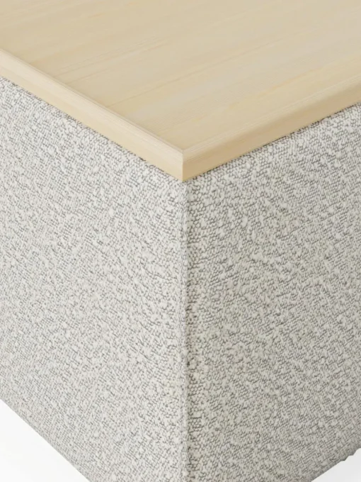 Sofa-Hocker Lennon aus Bouclé mit Stauraum