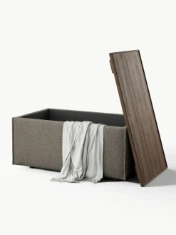 Sofa-Hocker Lennon aus Bouclé mit Stauraum