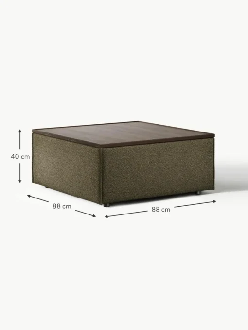 Sofa-Hocker Lennon aus Bouclé mit Stauraum
