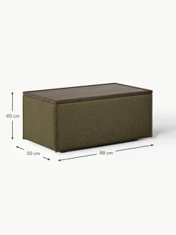 Sofa-Hocker Lennon aus Bouclé mit Stauraum