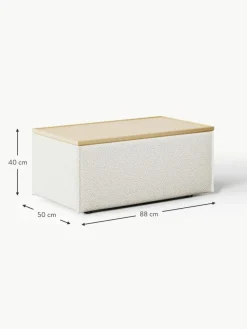 Sofa-Hocker Lennon aus Bouclé mit Stauraum