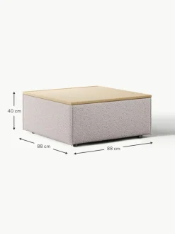 Sofa-Hocker Lennon aus Bouclé mit Stauraum