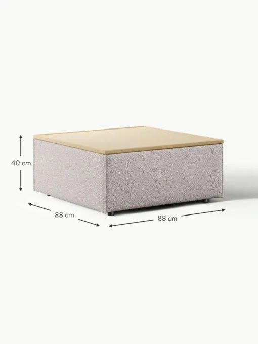 Sofa-Hocker Lennon aus Bouclé mit Stauraum