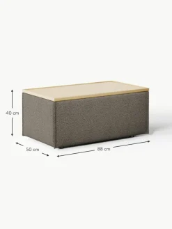 Sofa-Hocker Lennon aus Bouclé mit Stauraum