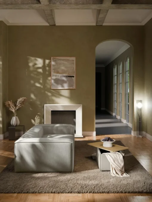 Sofa-Hocker Lennon aus Cord mit Stauraum