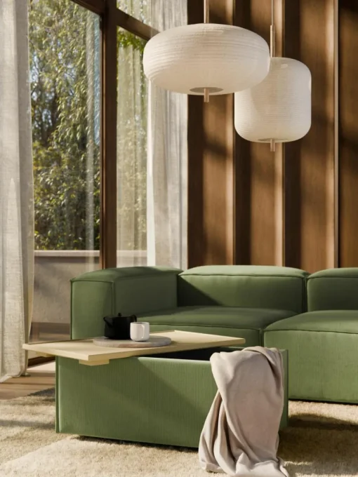 Sofa-Hocker Lennon aus Cord mit Stauraum