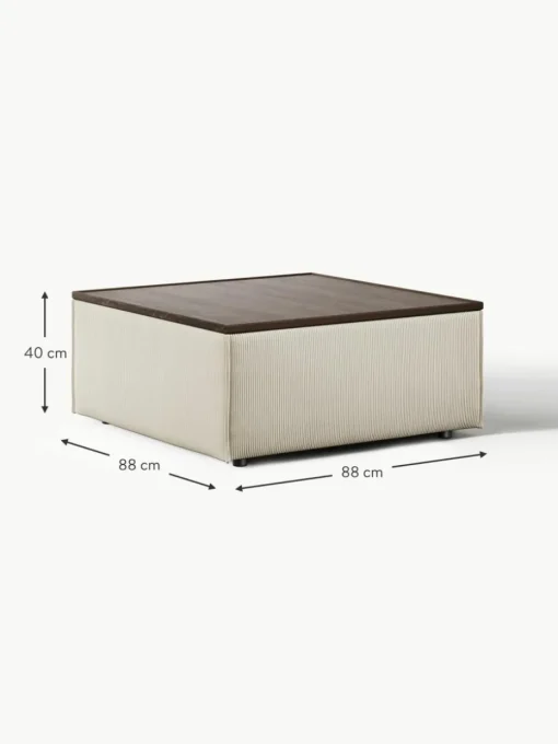 Sofa-Hocker Lennon aus Cord mit Stauraum