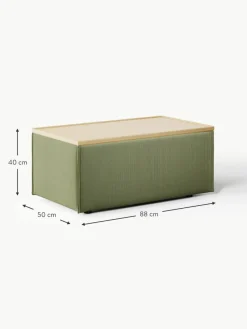 Sofa-Hocker Lennon aus Cord mit Stauraum