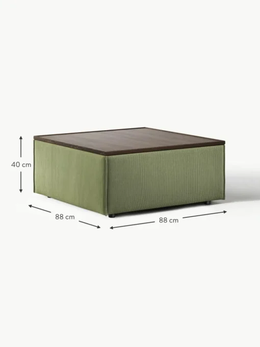Sofa-Hocker Lennon aus Cord mit Stauraum