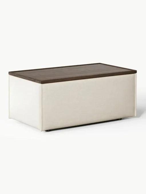 Sofa-Hocker Lennon aus Leinen-Mix mit Stauraum