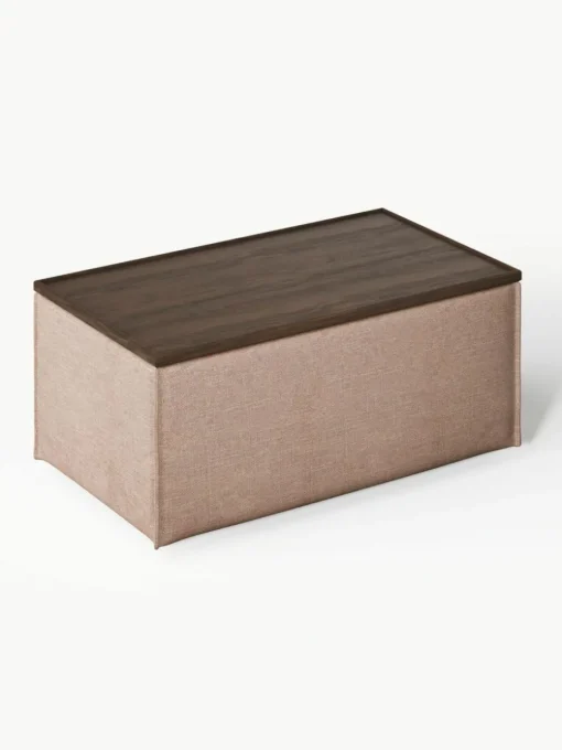 Sofa-Hocker Lennon aus Leinen-Mix mit Stauraum
