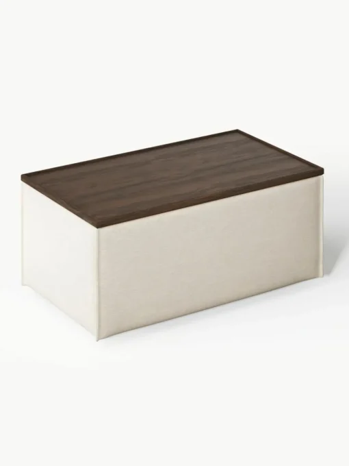 Sofa-Hocker Lennon aus Leinen-Mix mit Stauraum