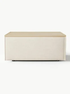 Sofa-Hocker Lennon aus Leinen-Mix mit Stauraum