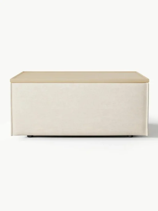 Sofa-Hocker Lennon aus Leinen-Mix mit Stauraum