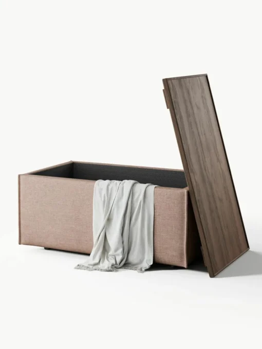 Sofa-Hocker Lennon aus Leinen-Mix mit Stauraum