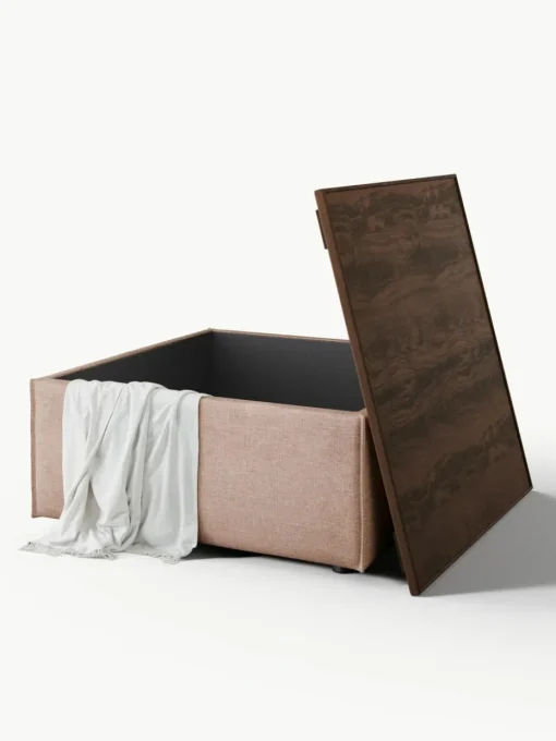 Sofa-Hocker Lennon aus Leinen-Mix mit Stauraum