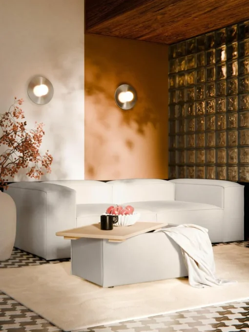 Sofa-Hocker Lennon aus Leinen-Mix mit Stauraum