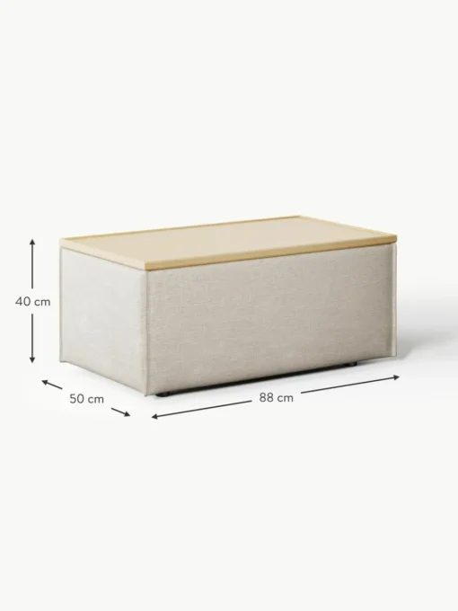 Sofa-Hocker Lennon aus Leinen-Mix mit Stauraum