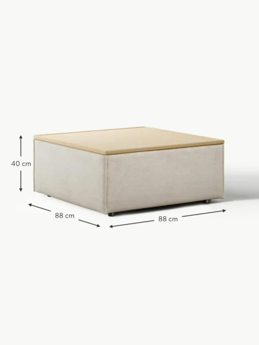 Sofa-Hocker Lennon aus Leinen-Mix mit Stauraum