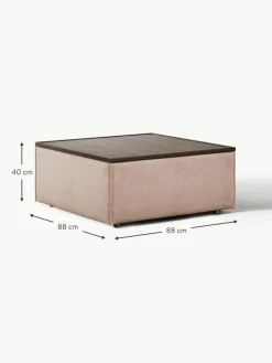 Sofa-Hocker Lennon aus Leinen-Mix mit Stauraum