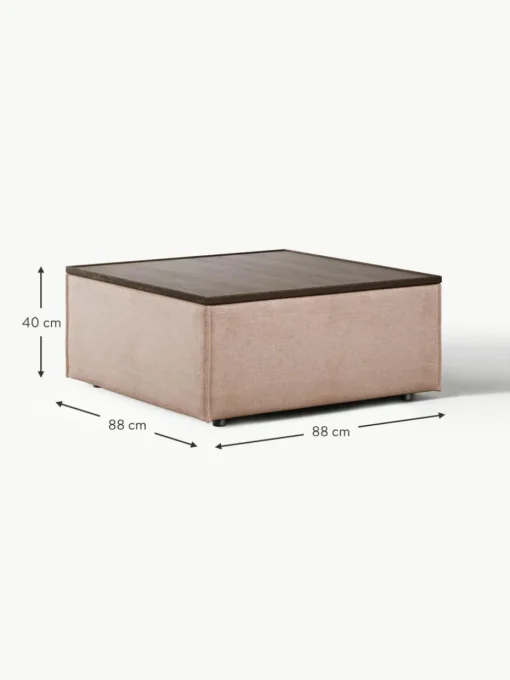 Sofa-Hocker Lennon aus Leinen-Mix mit Stauraum