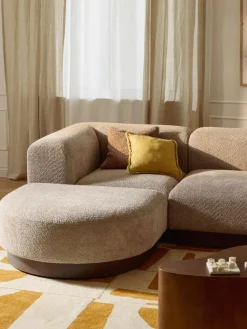 Sofa-Hocker Natalie aus Teddy-Bouclé