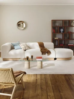 Sofa-Hocker Natalie aus Teddy-Bouclé