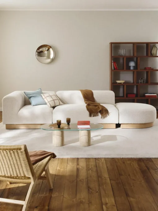 Sofa-Hocker Natalie aus Teddy-Bouclé