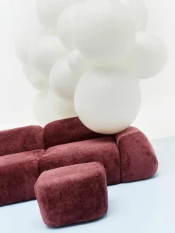 Sofa-Hocker Wolke aus Teddy-Bouclé