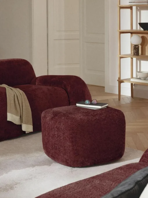 Sofa-Hocker Wolke aus Teddy-Bouclé