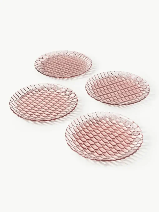 Speiseteller Jellies mit Strukturmuster, 4 Stück