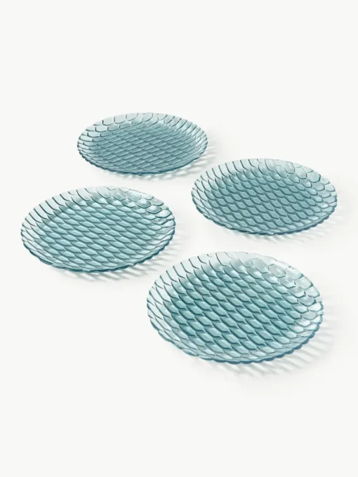 Speiseteller Jellies mit Strukturmuster, 4 Stück