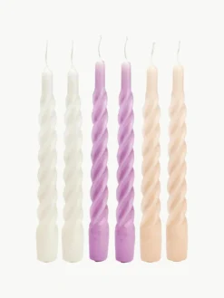 Stabkerzen Mixed Twisted, 6er-Set