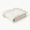 Strukturierte Baumwoll-Decke Clara mit Rüschen und floralem Muster
