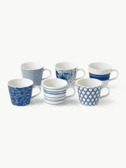 Tassen Pacific Blue aus Porzellan, 6er-Set