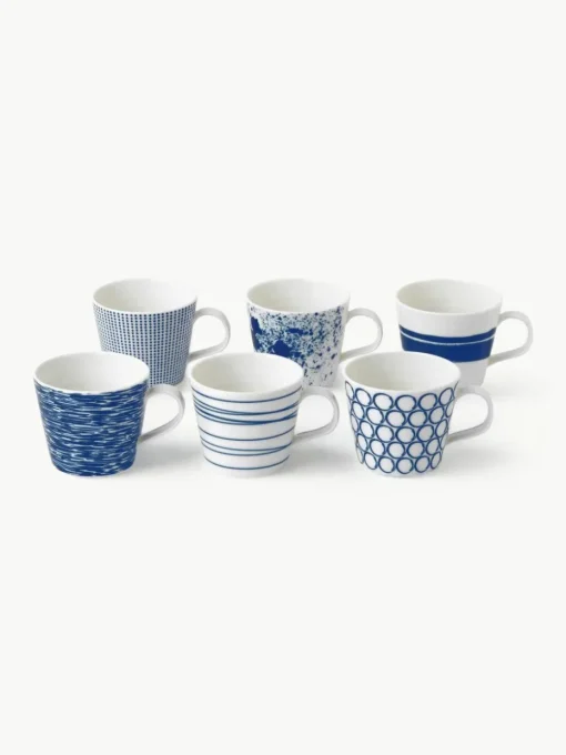Tassen Pacific Blue aus Porzellan, 6er-Set
