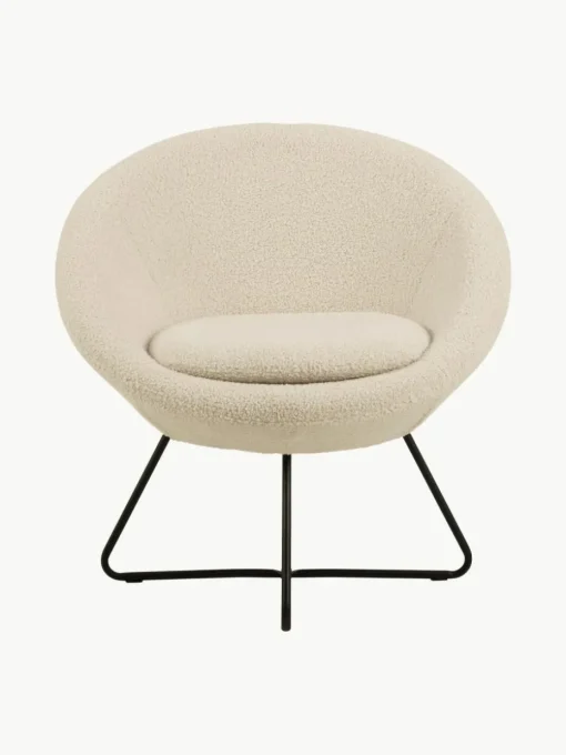 Teddy-Cocktailsessel Center mit Metall-Beinen
