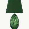 Tischlampe Crystal Velvet mit Glasfuß