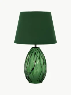 Tischlampe Crystal Velvet mit Glasfuß