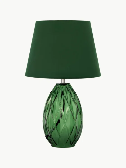 Tischlampe Crystal Velvet mit Glasfuß