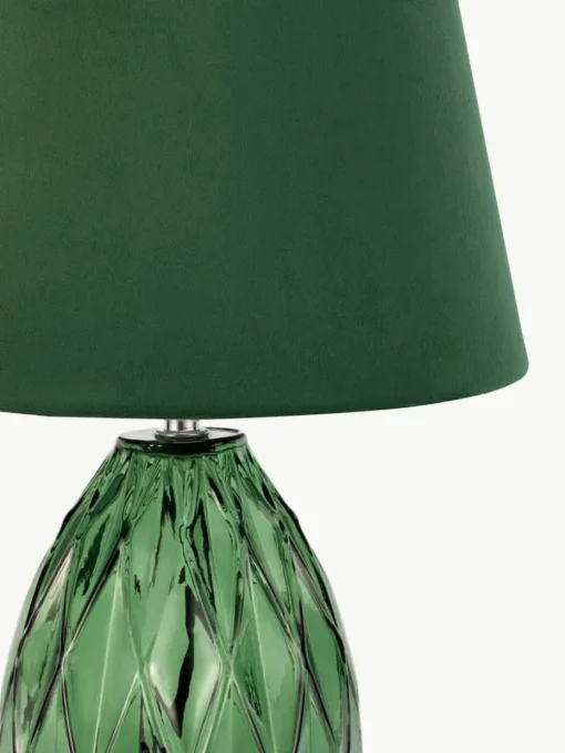 Tischlampe Crystal Velvet mit Glasfuß