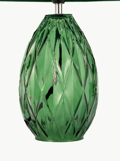 Tischlampe Crystal Velvet mit Glasfuß