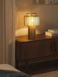 Tischlampe Lace aus Leinenfäden