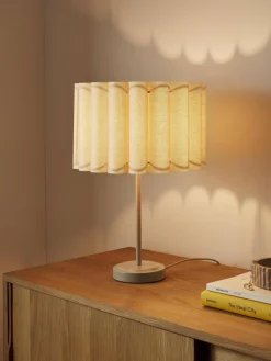 Tischlampe Lucina aus Leinen