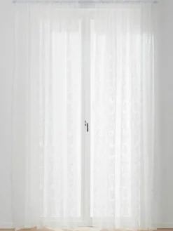 Transparente Spitzen-Gardinen Lacina mit Tunnelsaum, 2 Stück