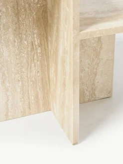 Travertin-Beistelltisch Distinct mit zwei Tischplatten